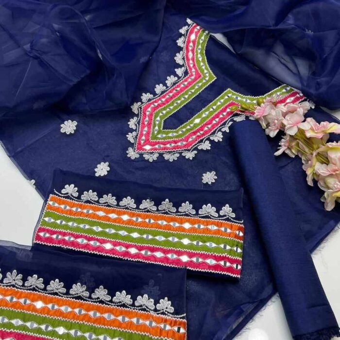 Embroidery Party Dress Heavy Soft Dress Best Quality Embroidery Work With Salwar Kameez Set For Women