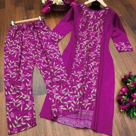 Two Piece-Readymade Linen with Less & Embroidery Work Heavy Soft Best Quality Digital Printed Work & Less Embroidery Work Dress Linen Two Piece Salwar Kameez For Girl And Women-2 Pice Dress