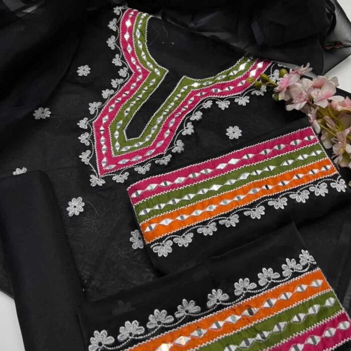 Embroidery Party Dress Heavy Soft Dress Best Quality Embroidery Work With Salwar Kameez Set For Women