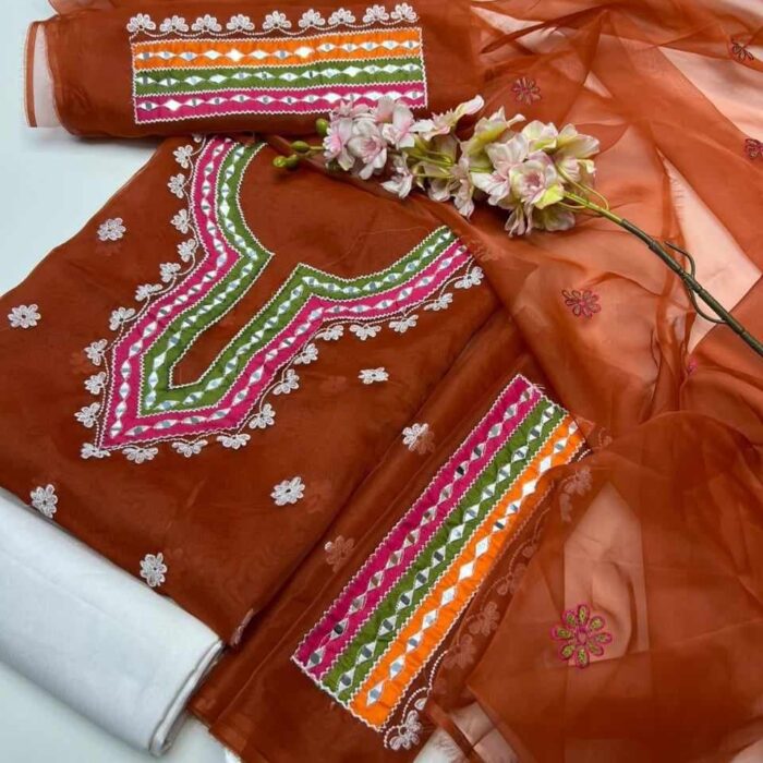 Embroidery Party Dress Heavy Soft Dress Best Quality Embroidery Work With Salwar Kameez Set For Women