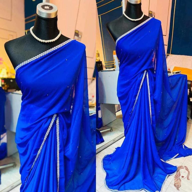 Georgate saree with lace work with stone work for women