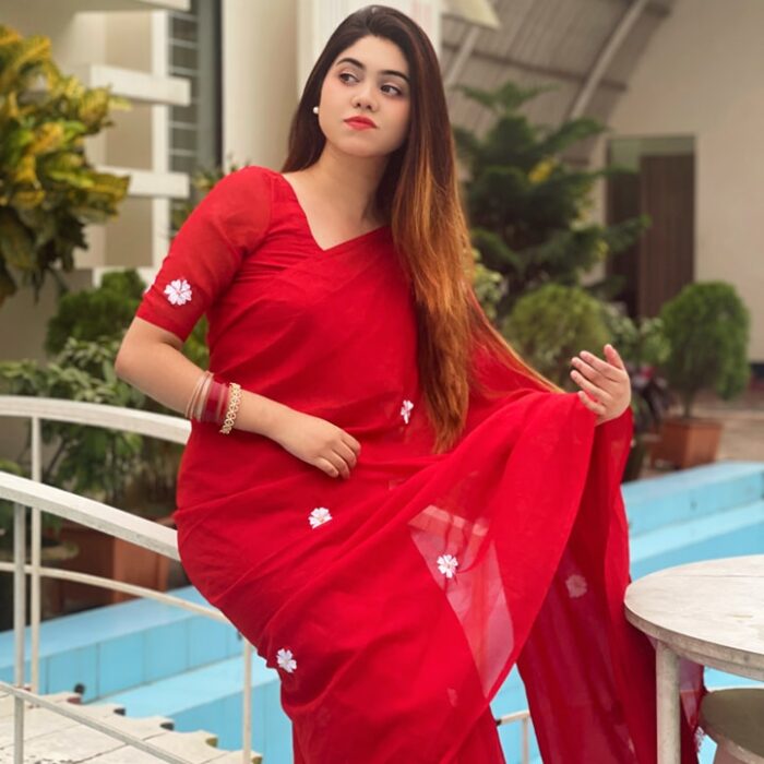 Georgate embriodery saree with blouse pis