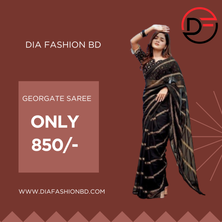 GEORGATE SAREE WITH EMBRIODERY WORK WITH LACE