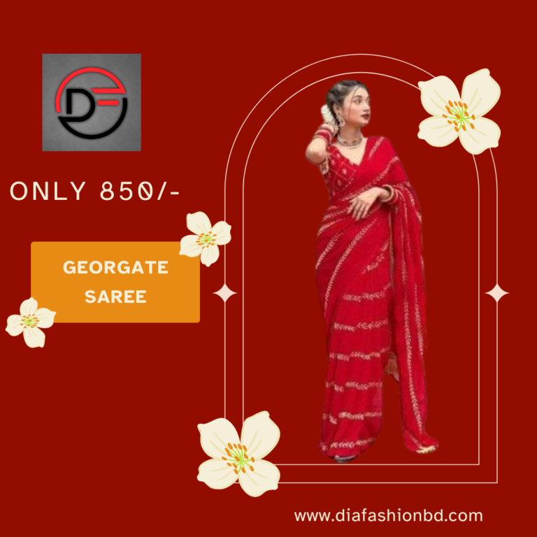 GEORGATE SAREE WITH EMBRIODERY WORK WITH LACE